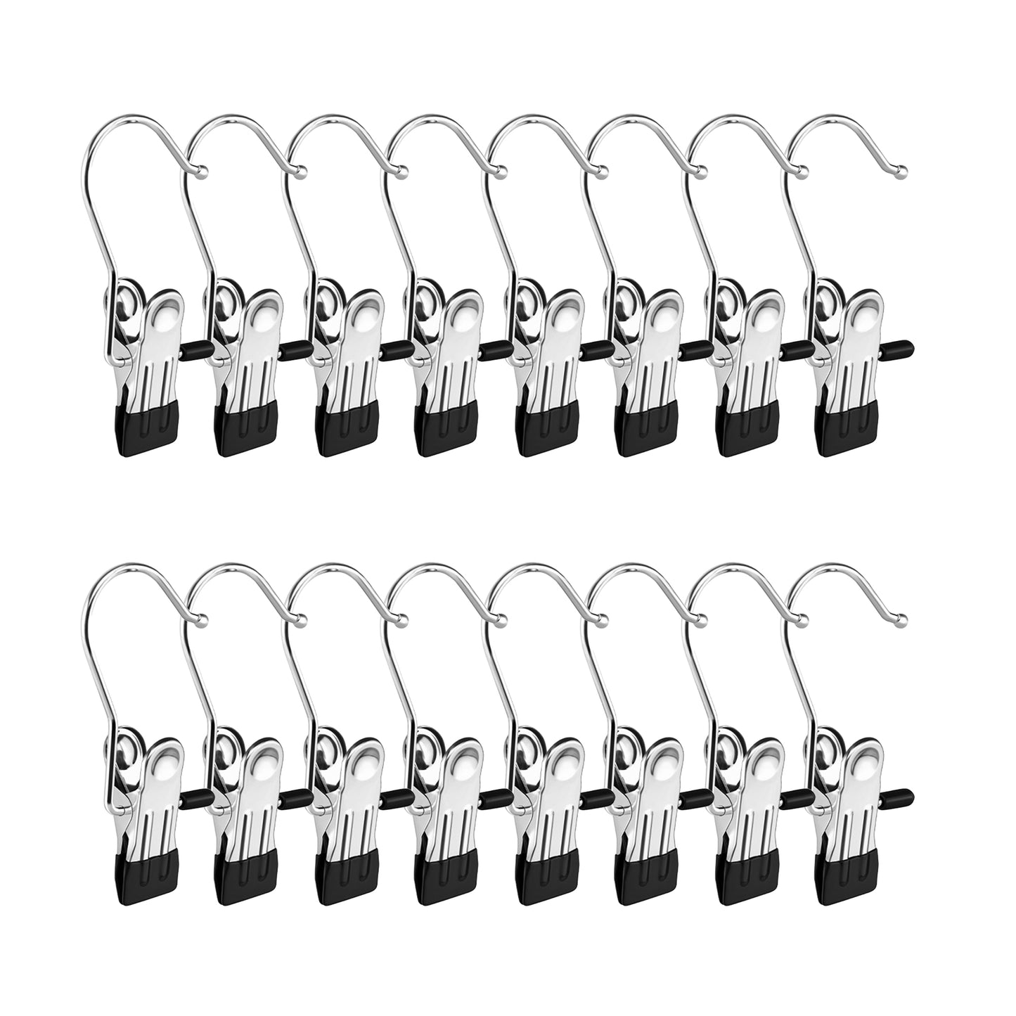 16 Counts Boot Hangers for Closet, Premium Anti-Rust Metal Hanging Hook Clips, Multi Function Clips for Home and Travel, Clothespins Clip Hangers for Pants Hats Socks Gloves Towels