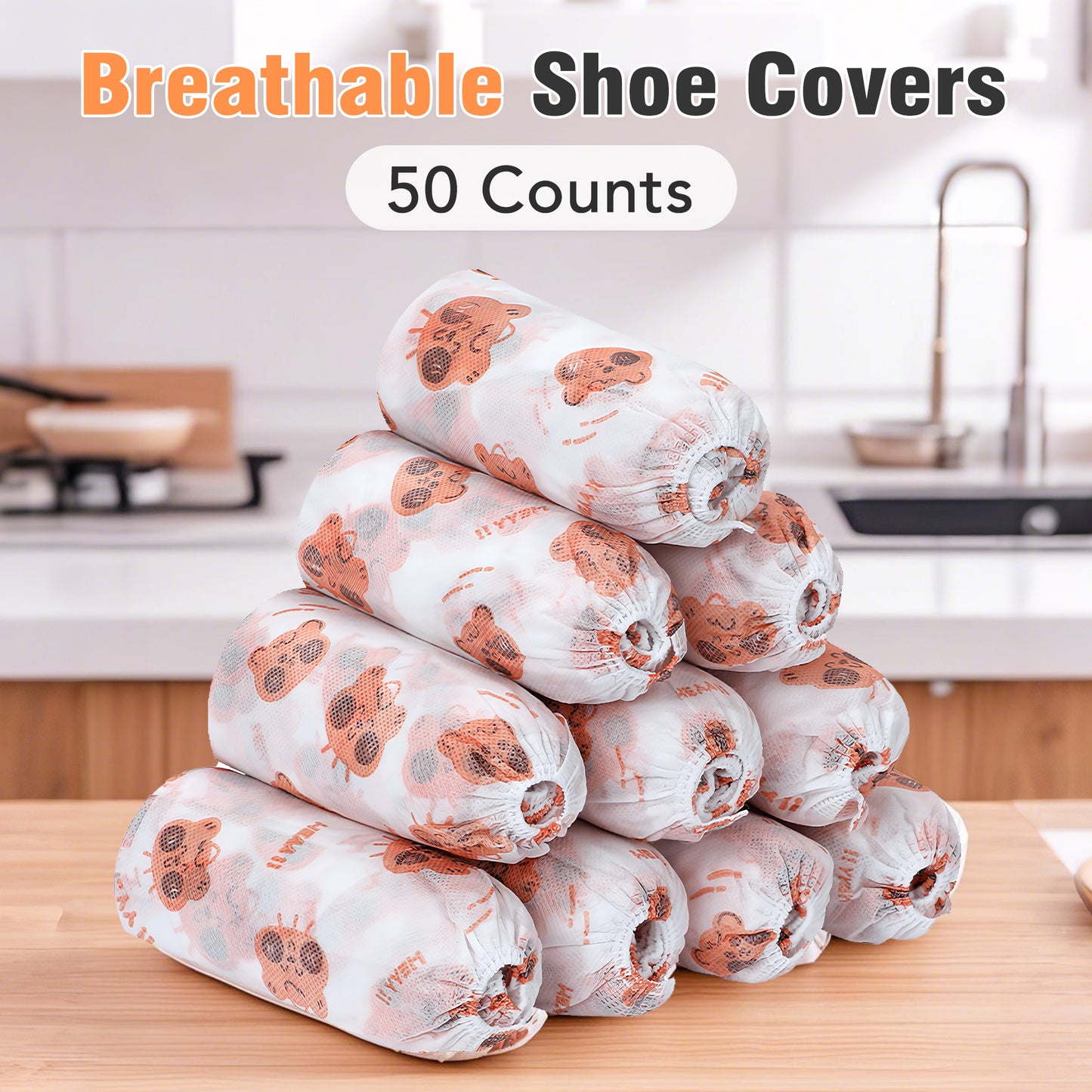 50 Counts Shoe Covers Disposable, Small Cute Durable Non Slip Boot Covers, Bowling Shoe Covers for Kid Child