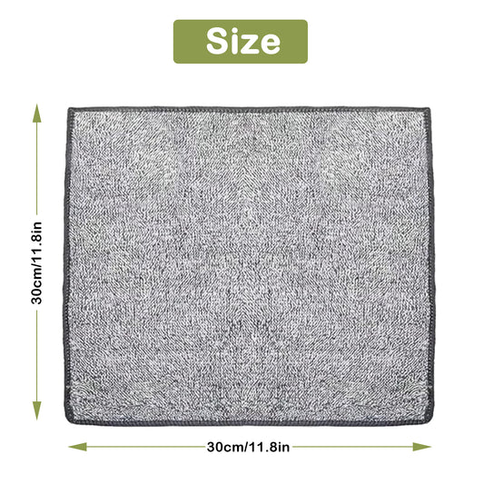 10 Counts Microfiber Cleaning Cloth, Resuable Bamboo Charcoal Microfiber Cleaning Cloths, Super Absorbent Multipurpose Dishcloths for Kitchen House Car, Ddust Removal Cleaning Rag