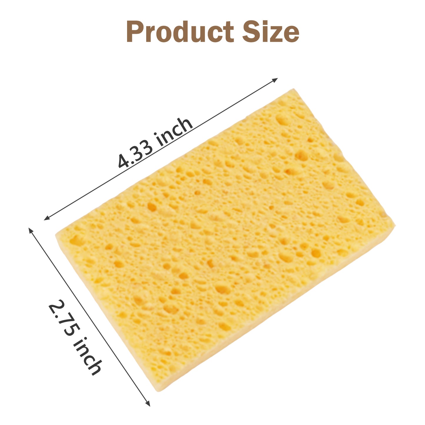 6 Counts Large Cellulose Sponges, Non-Scratch Kitchen Sponges for Dish, Thick Heavy Duty Scrub Sponges, Fast-Drying Cleaning Sponges for Dishes, Cookware, Bathroom