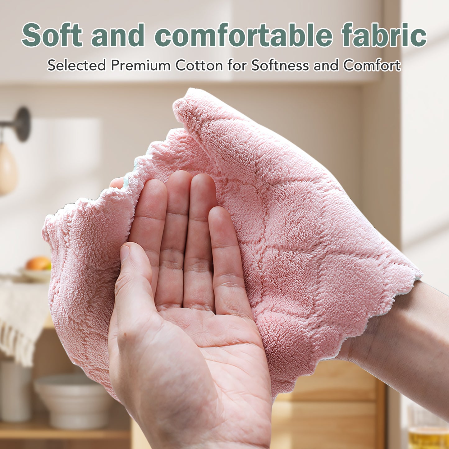 10 Counts Kitchen Cleaning Cloth, Super Absorbent Dish Towels, Premium Soft Microfiber Dishtowels, Quick Dry Multipurpose Reusable Rags, Non-Stick Oil Washcloths