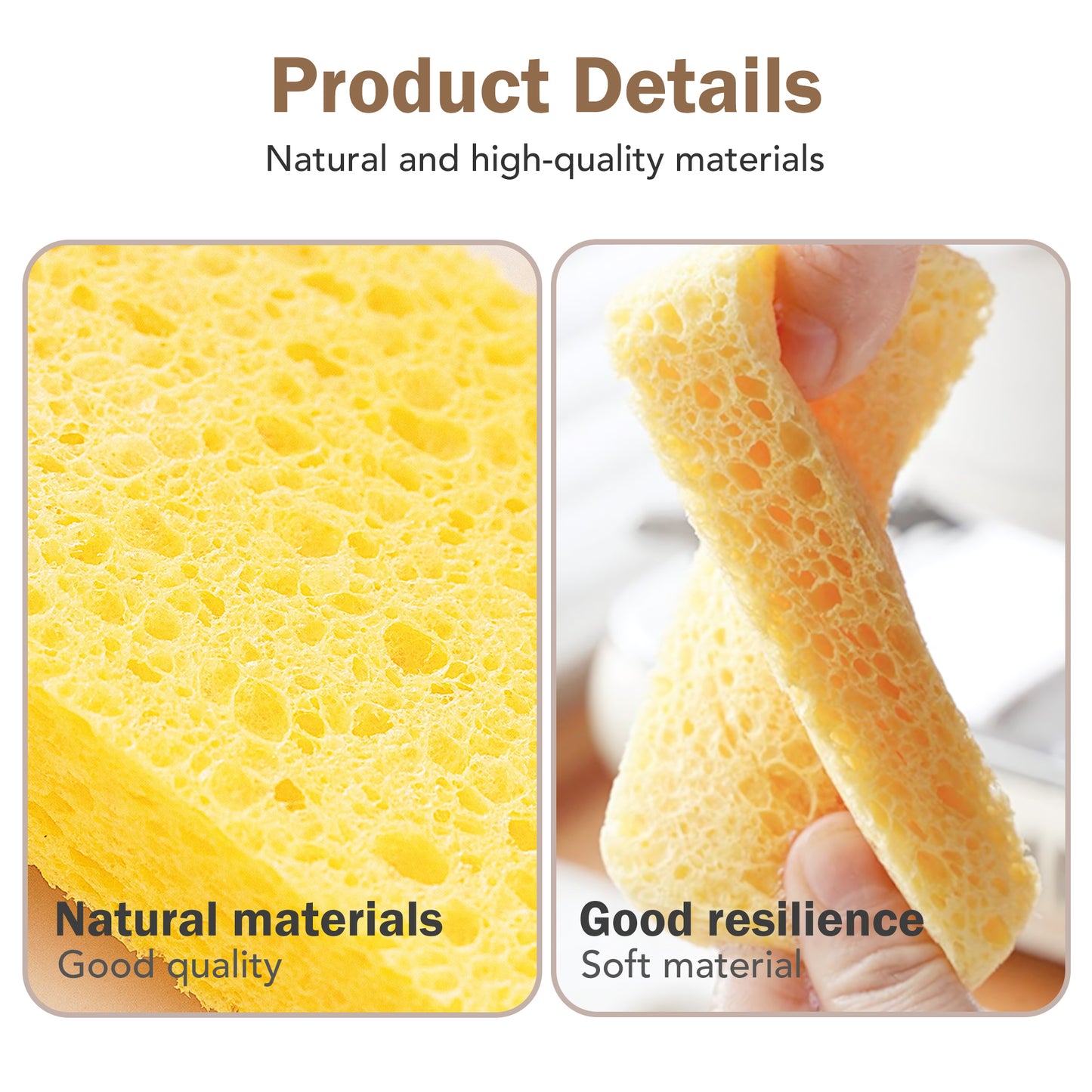 6 Counts Large Cellulose Sponges, Non-Scratch Kitchen Sponges for Dish, Thick Heavy Duty Scrub Sponges, Fast-Drying Cleaning Sponges for Dishes, Cookware, Bathroom