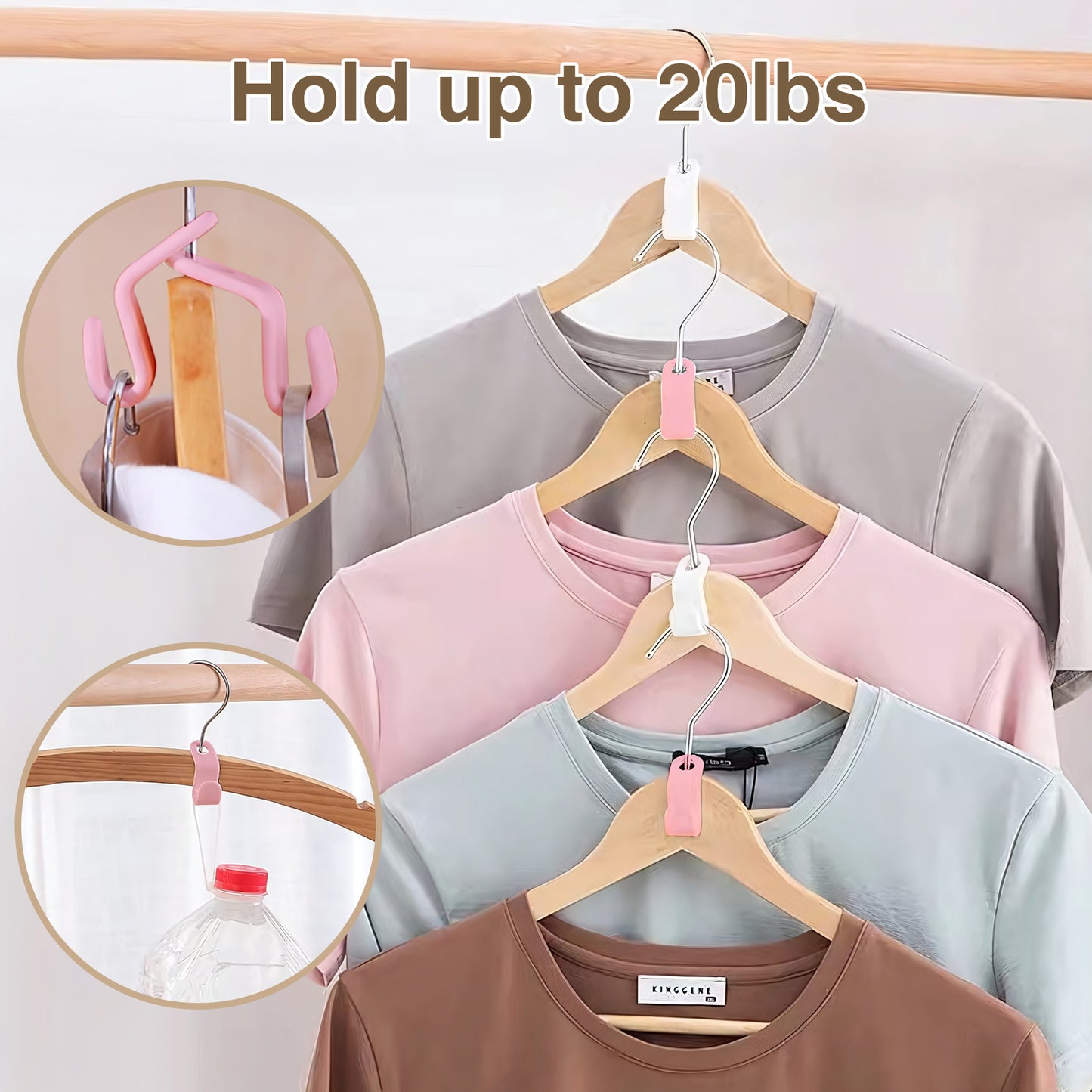 20 Counts Hanger Connector Hooks, Hangers Space Saving Hooks, Clothes Hanger Connector Hooks, Multiple Random Colors