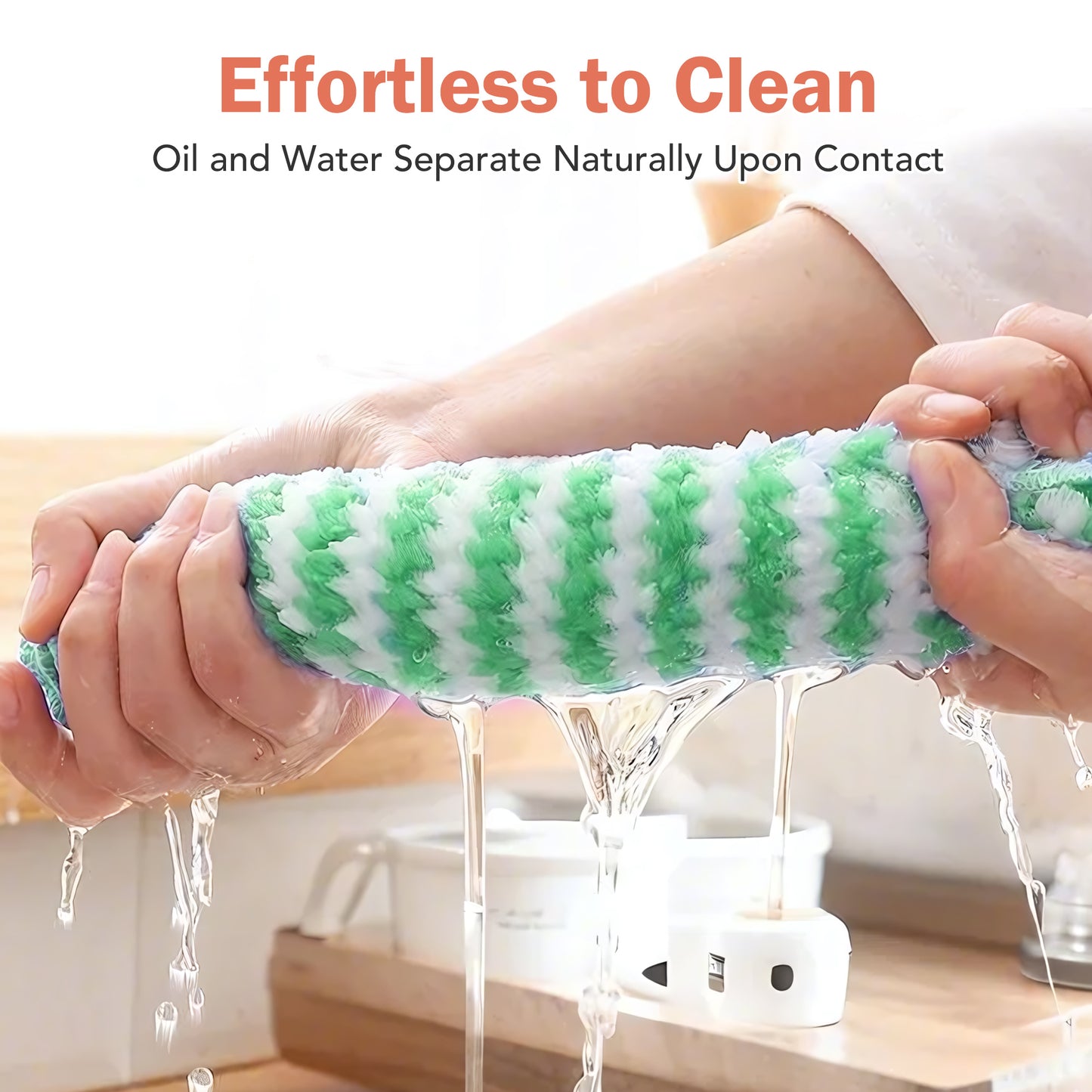 10 Counts Microfiber Cleaning Cloth, Kitchen Towels Absorbent Streak Free Cleaning Towels for Dish Drying Washing, 9.84" x 9.84" Striped Washable and Reusable Towels Random Color