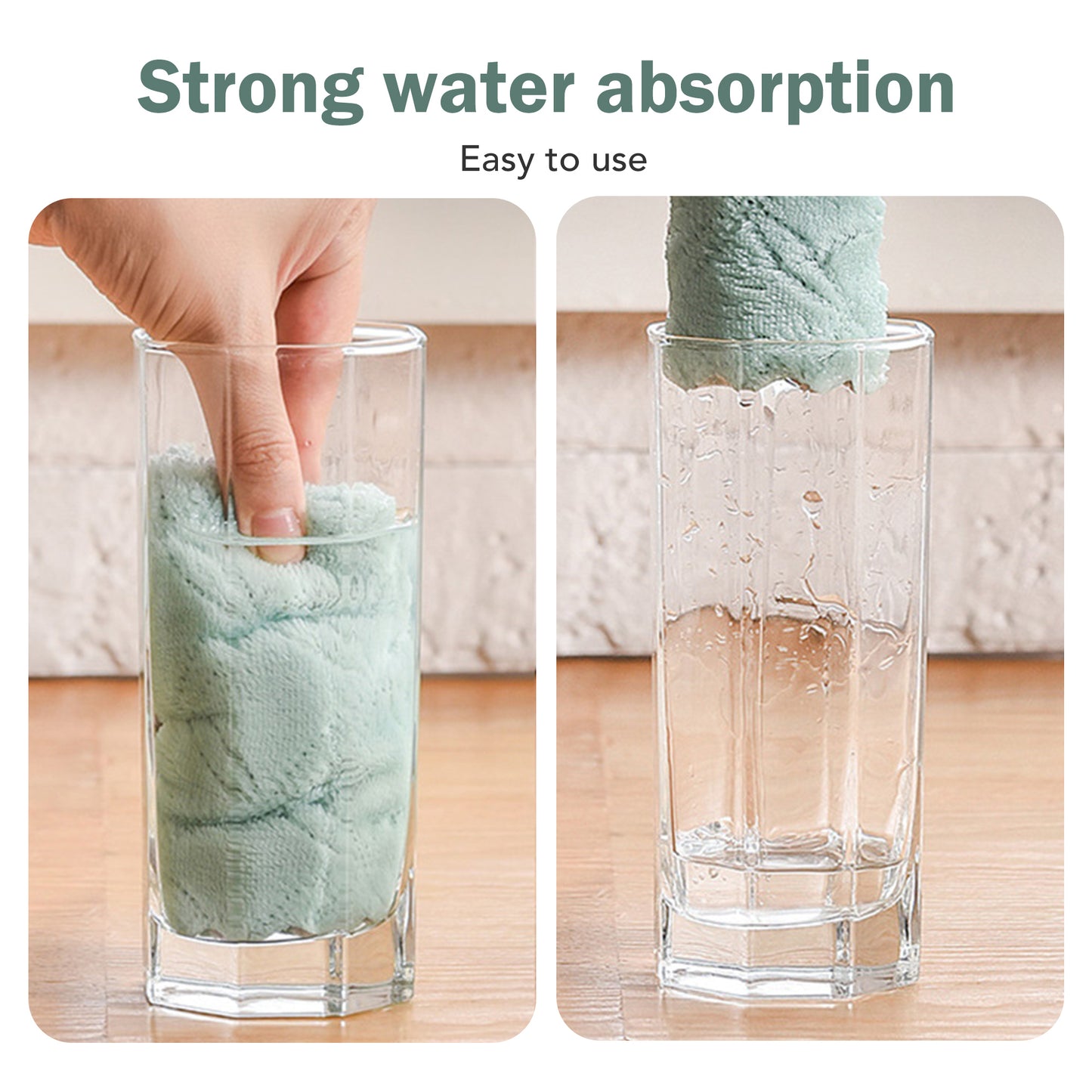 10 Counts Kitchen Cleaning Cloth, Super Absorbent Dish Towels, Premium Soft Microfiber Dishtowels, Quick Dry Multipurpose Reusable Rags, Non-Stick Oil Washcloths