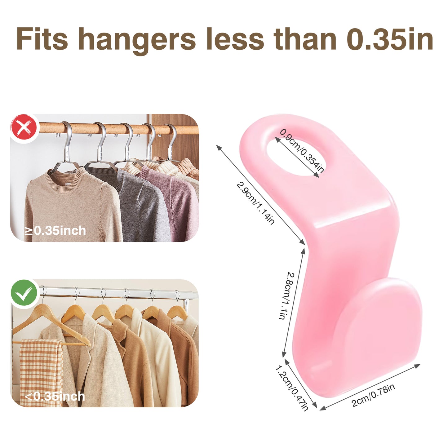 20 Counts Hanger Connector Hooks, Hangers Space Saving Hooks, Clothes Hanger Connector Hooks, Multiple Random Colors