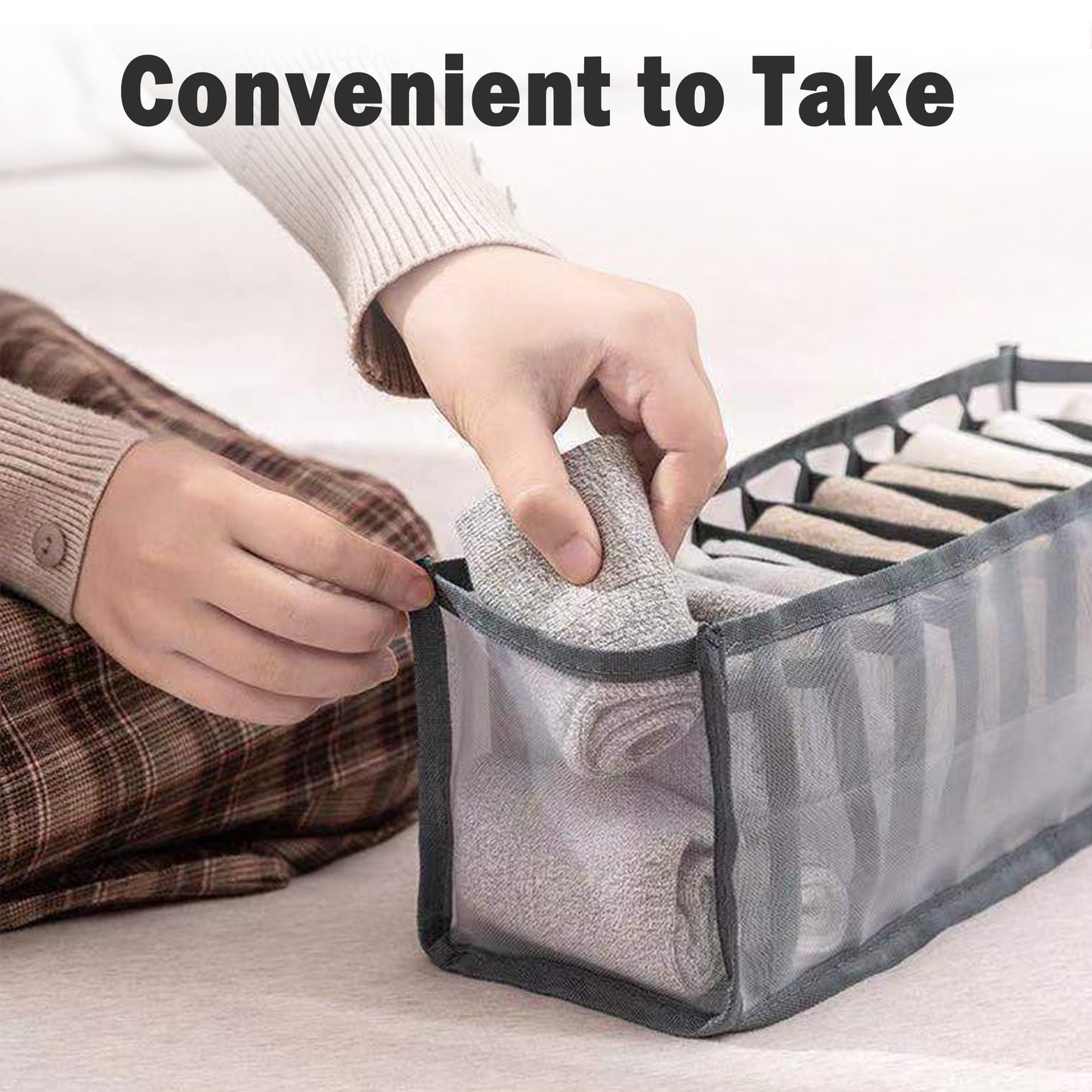 3 Counts Foldable Underwear Organizer, Drawer Organizer Divider Bins for Bras, Socks, Ties, Underwear Storage Box