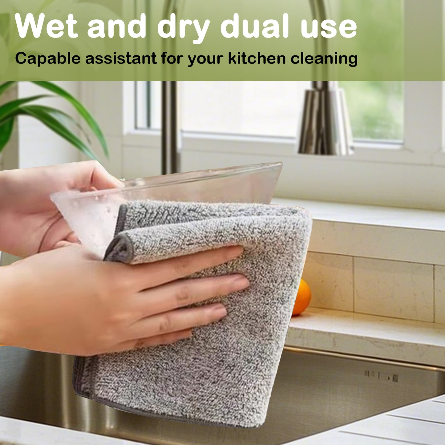 10 Counts Microfiber Cleaning Cloth, Resuable Bamboo Charcoal Microfiber Cleaning Cloths, Super Absorbent Multipurpose Dishcloths for Kitchen House Car, Ddust Removal Cleaning Rag