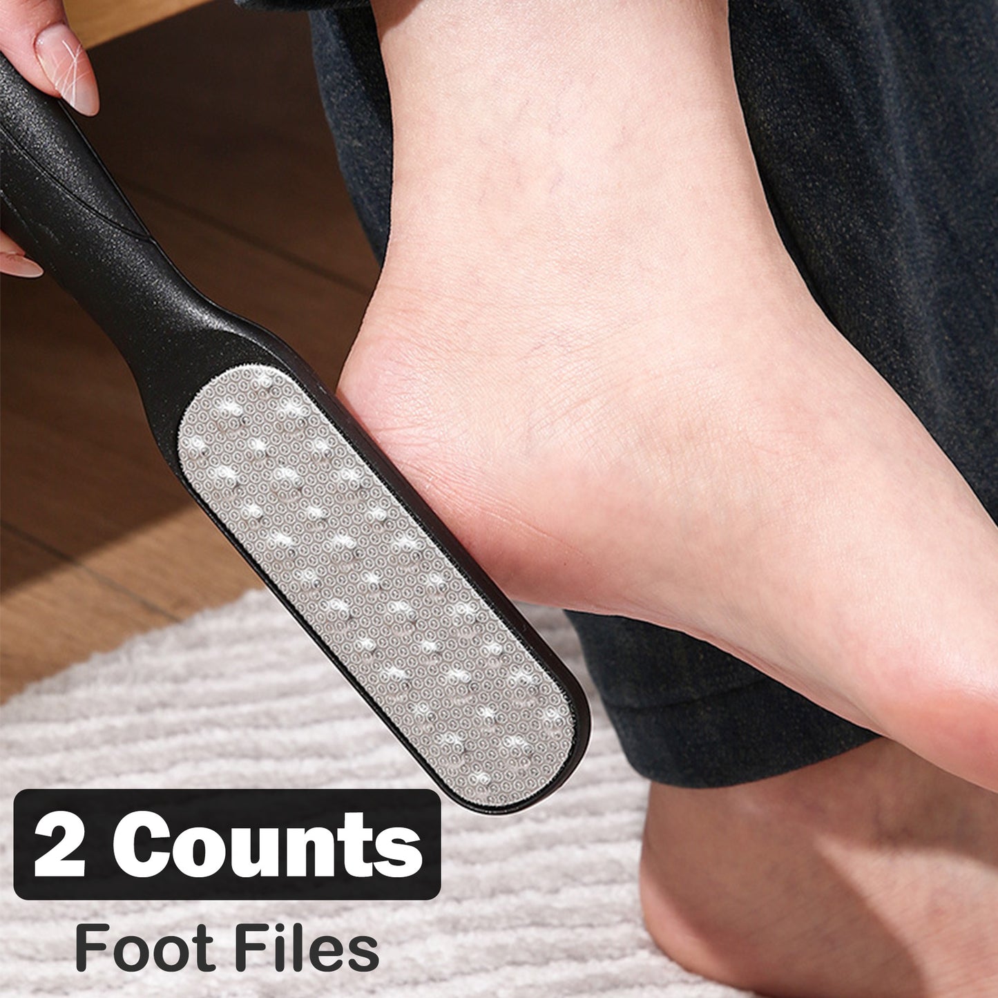 2 Counts Pedicure Foot Rasp File Remover Tool, Double-Sided Stainless Steel Pedicure Scrubber Rasp for Dead Skin Removal callus Remover